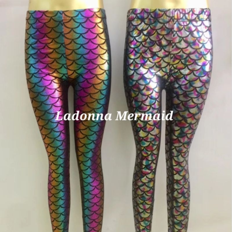 🔥พร้อมส่ง 🧜🏻‍♀️ กางเกงนางเงือก Mermaid leggings ทรง USA เอวสูง ขอบเอวหนา - รูปที่ 4