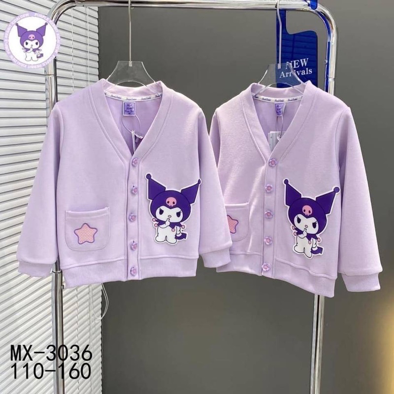 เสื้อแขนยาวเด็กซาริโอ้ผ้าสำลีอุ่นรับไปเที่ยวหน้าหนาว