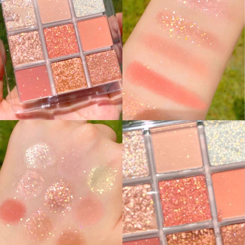 พาเลทอายแชโดว์ 9 สี เนื้อดินน้ำมัน เนื้อใยไหม ประกายชิมเมอร์ Eye shadow 9 color