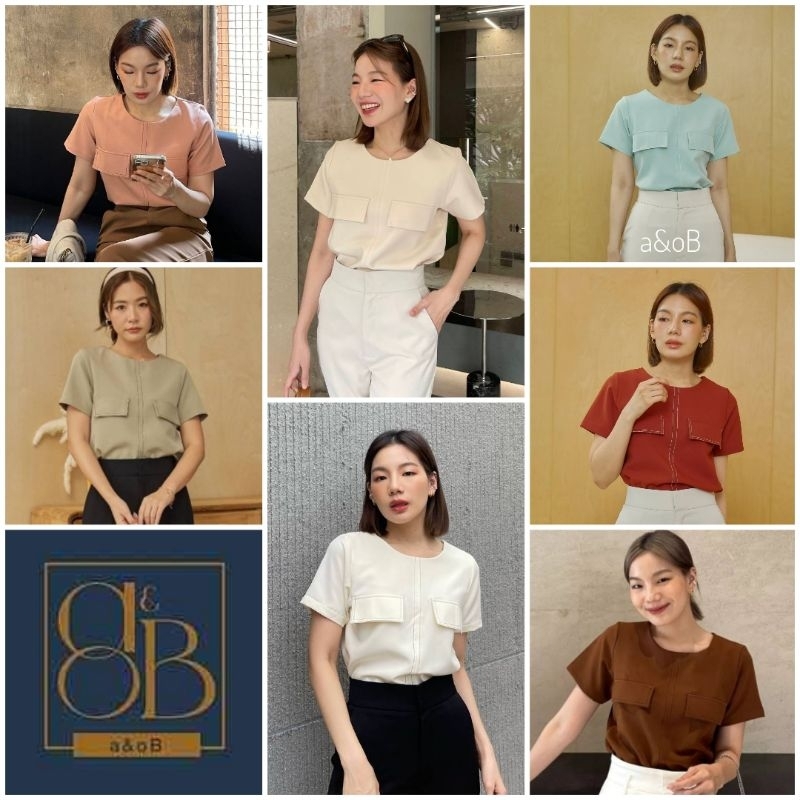 a&oB line blouse (ขนาดxs-xxl)**ระวังสินค้าลอกเลียนเเบบ ลิขสิทธิ์เเละการออกเเบบจากทางเเบรนด์