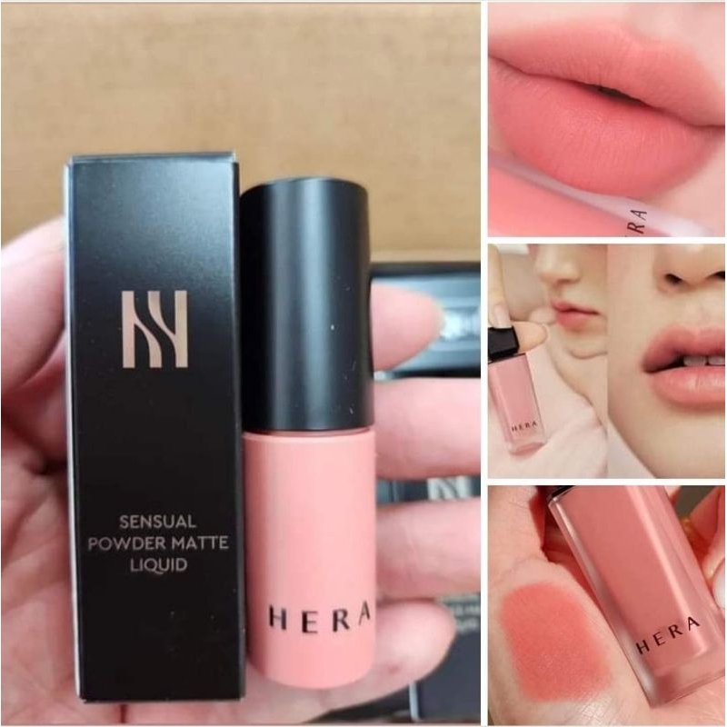 ของแท้!!!ลิปHera sensual powder matte liquid mini (1.4g)#133 baby cheek ลิปสีชมมพูนู๊ด อมคอรัล