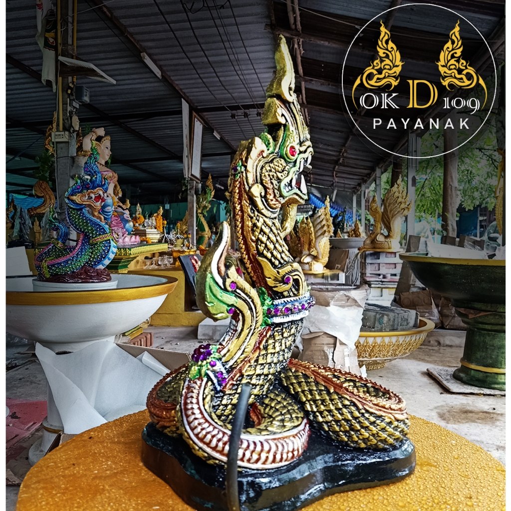 รูปปั้นพญานาคพ่นน้ำ รูปปั้นพญานาค พญานาคพ่นน้ำ พญานาคปูนปั้น พญานาค พญานาค K-35 (สูง 40 ซม.) - รูปที่ 5