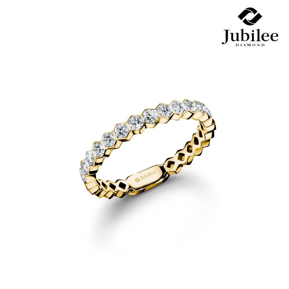 [E-Tax] Jubilee Diamond แหวนเพชร Hexagon Harmonious Band Ring เพชรน้ำ 99 เพชรแท้