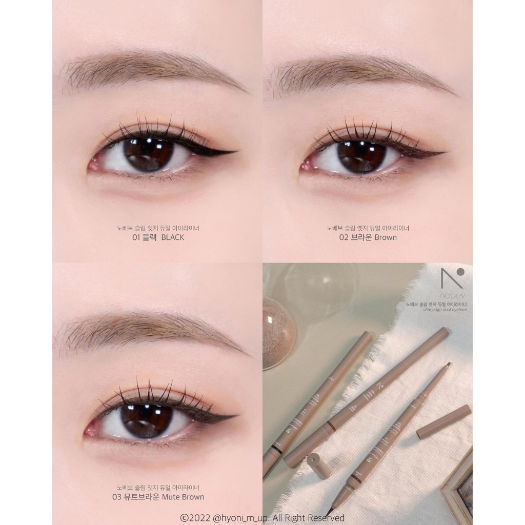 (อายไลเนอร์ 2 หัว ลิควิด+ดินสอ) Nobev Slim Edge Dual Eyeliner ของแท้จากช็อปเกาหลี✔️ Pre-order