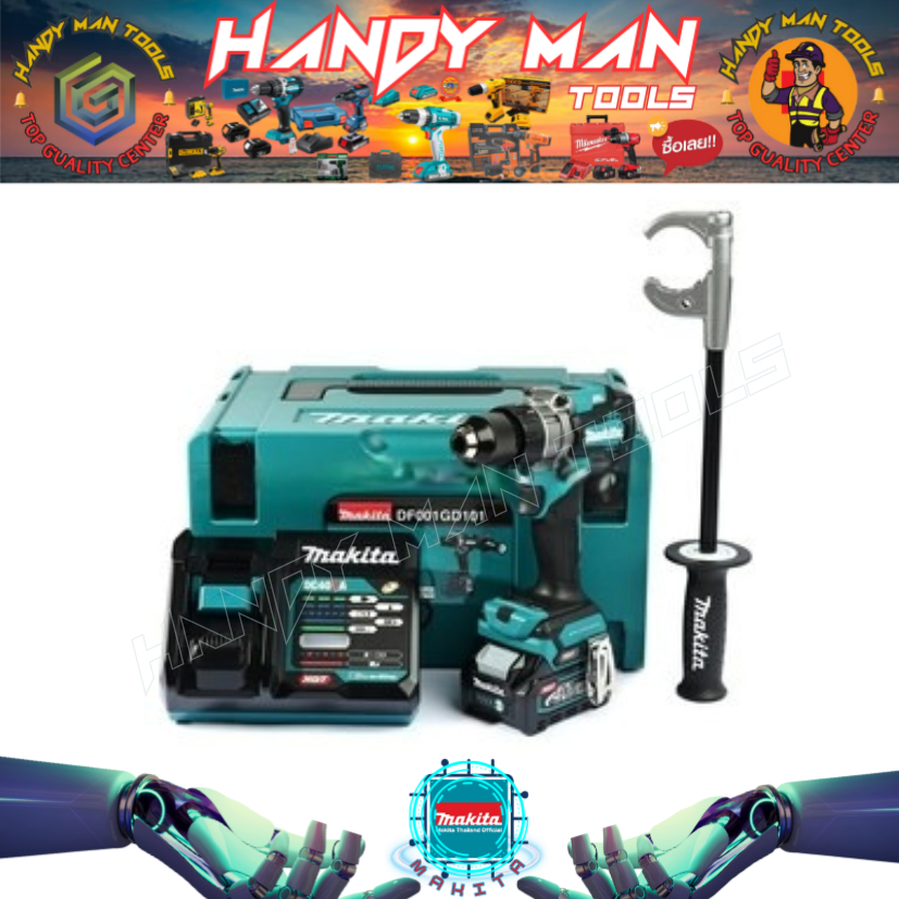 MAKITA รุ่น DF001GD101 สว่านไขควงไร้สาย 40 โวลต์ ขนาด 1/2 นิ้ว รวมแบตเตอรี่และแท่นชาร์จ
