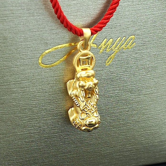 Anya จี้ปี่เซียะคาบเหรียญ ทองแท้99.9% น้ำหนัก 0.95-1 กรัม