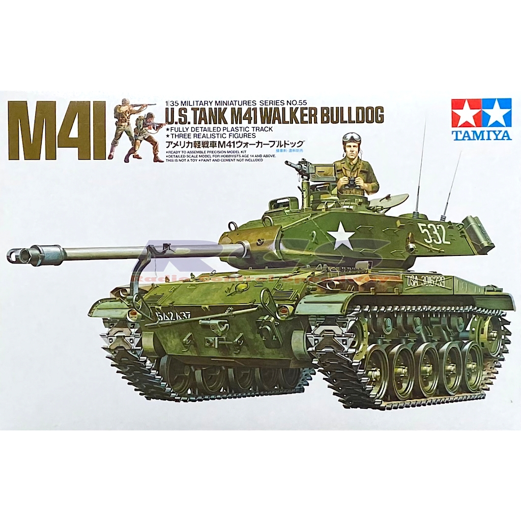 🏆 TAMIYA 35055 ชุดประกอบจำลองมาตราส่วน 1:35 U.S. M41 WALKER BULLDOG ต้องไปสร้างและทำสีเอง