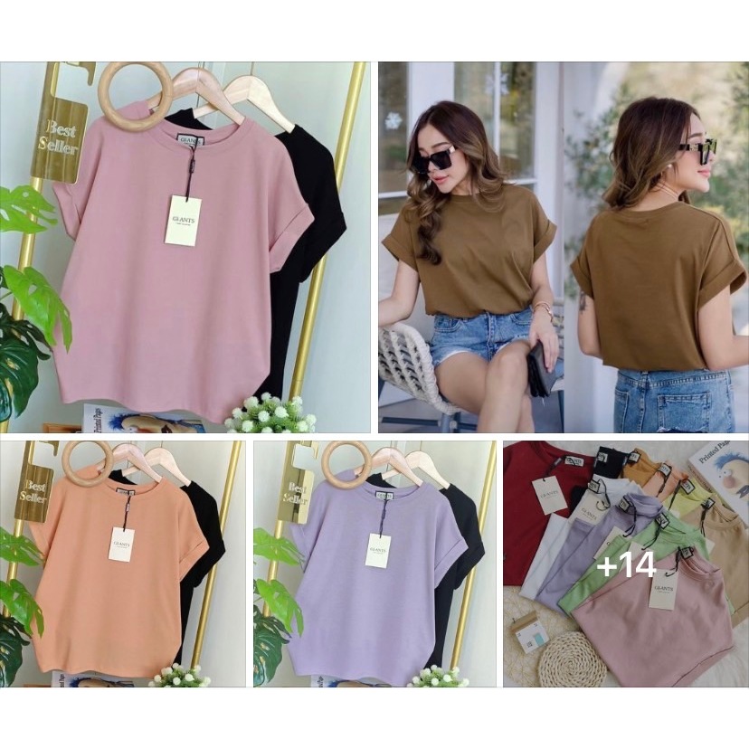 🌟👚เสื้อยืดแขนเบิ้ล “มิ นิ มอล” ทรงแขนเต่อ code:6050