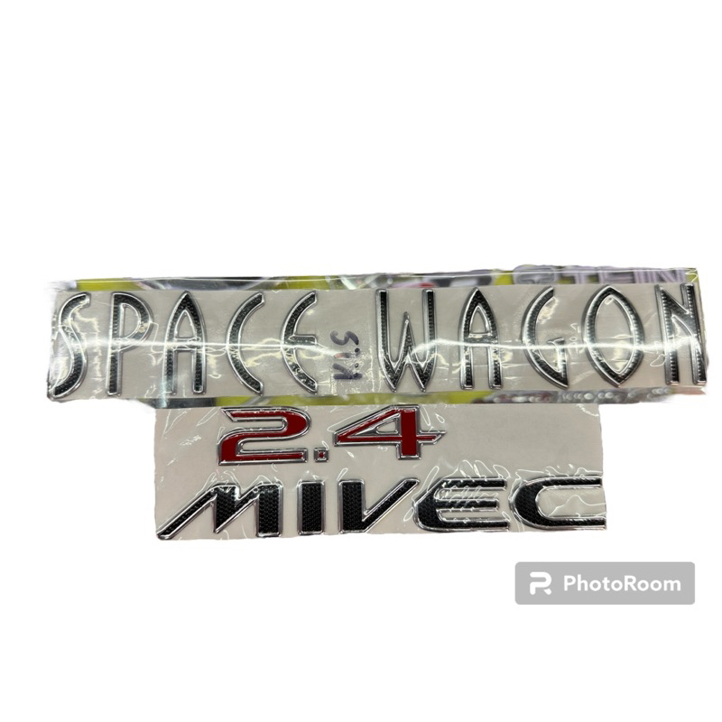 SPACE WAGON 2.4 MIVEC MITSUBISHI STICKER มิตซูบิชิ สติกเกอร์ ฝาท้าย เทียบแท้ ขนาดดั้งเดิมโรงงาน รถ แวน Van CAR
