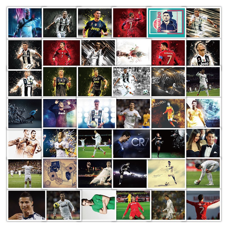 สติ๊กเกอร์ Ronaldo 624 โรนัลโด้ 50ชิ้น Real Madrid cr7 ฟุตบอล มาดริด แมนยู บาร์ซ่า บาซ่า ronaldo liv