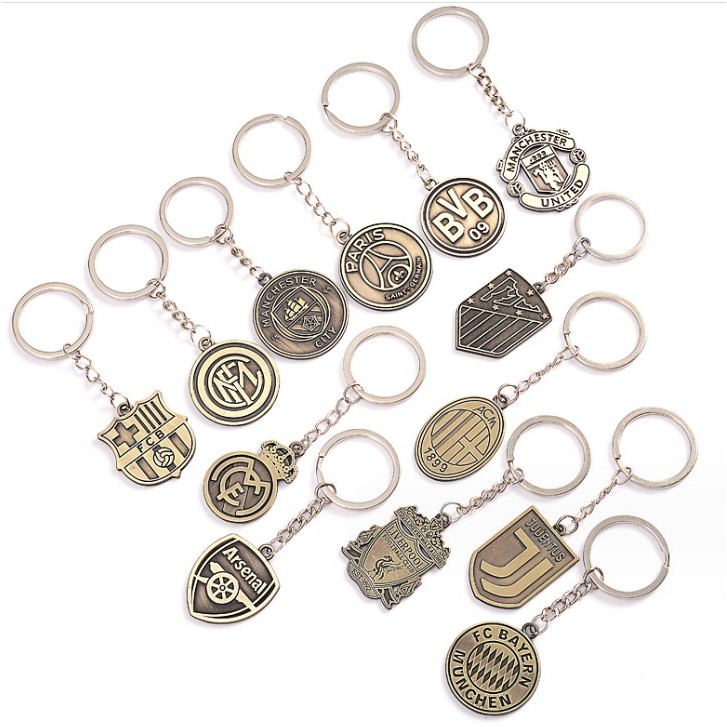 พวงกุญแจโลหะ รูปโลโก้ทีมฟุตบอล สําหรับแฟนฟุตบอล ตัวจริง ของที่ระลึก