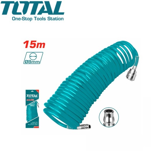 TOTAL สายลม สายลมสปริง ขนาด 5x8 mm ยาว 10 15 เมตร พร้อมคอปเปอร์หัว-ท้าย รุ่น THT111013 THT111513