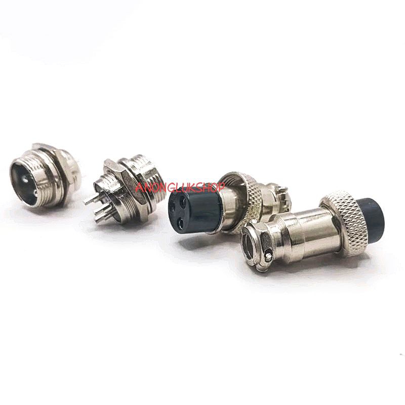 1ตัว 👉👉ปลั้กเกลียว16มิล PLUG GX-16 CONNECTOR GX16 ผู้ยึดแท่น เมียต่อสาย