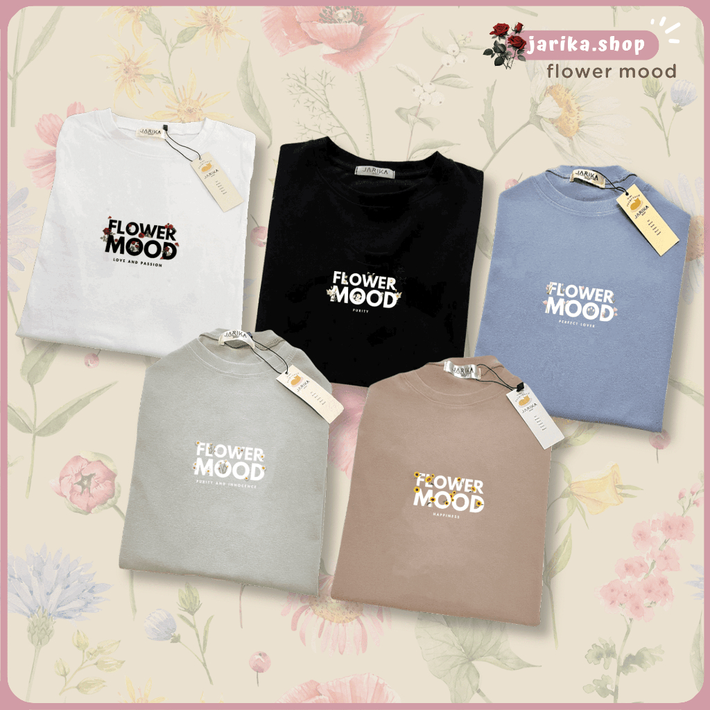 Jarikashop - เสื้อยืดลาย Flower mood ( งานป้าย.. Jarika ) ( จ214 )