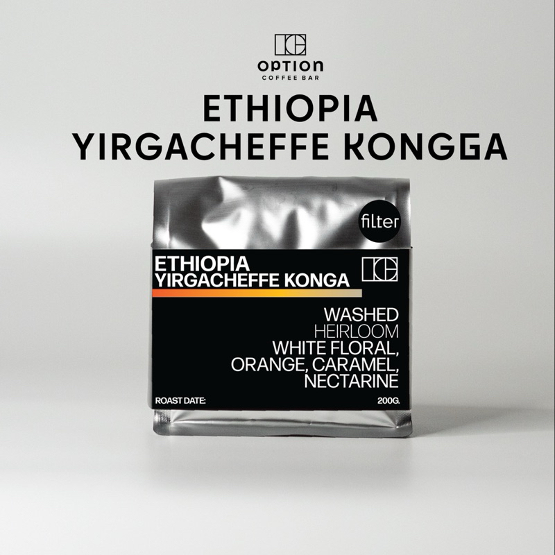 Option Coffee เมล็ด Ethiopia Yirgacheffe Konga คั่วอ่อน เหมาะสำหรับ Filter