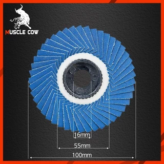 MUSCLE COW กระดาษทรายซ้อน ผ้าทรายเรียงซ้อน หลังอ่อน 4 นิ้ว (1 กล่อง มี 10 ใบ) เบอร์ 40, 60, 80, 100 ใบขัดไม้ ขัดเหล็ก