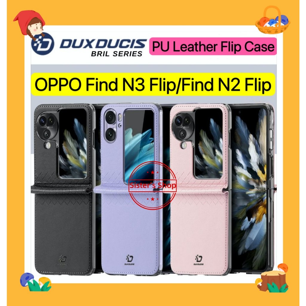 Oppo Find N3 Flip 5g/Find N2 Flip 5g ของแท้ Dux Ducis เคสโทรศัพท์มือถือหนัง PU แข็ง กันกระแทก ปิดด้านหลัง หรูหรา