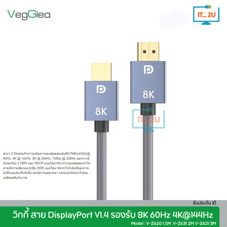 Veggieg Cable Display Port DP1.4 8K 60Hz 1.5M/2M/3M  สายคุณภาพสูง