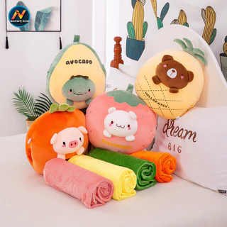 หมอนตุ๊กตา หมอนผ้าห่มพกพา หมอนรูปสัตว์ หมอนอิงพกพาในรถ ราคาถูกมาก ขนาดกระทัดรัด มีผ้าห่มนาโนนุ่มมาก ผ้าผืนใหญ่