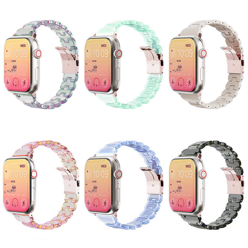 PC เรซิ่นสายนาฬิกาเหมาะสำหรับ 38mm40mm 41 มม.45 มม.44 มม.42 มม.iwatch10/9/8/7/6/5/4/3/2/1