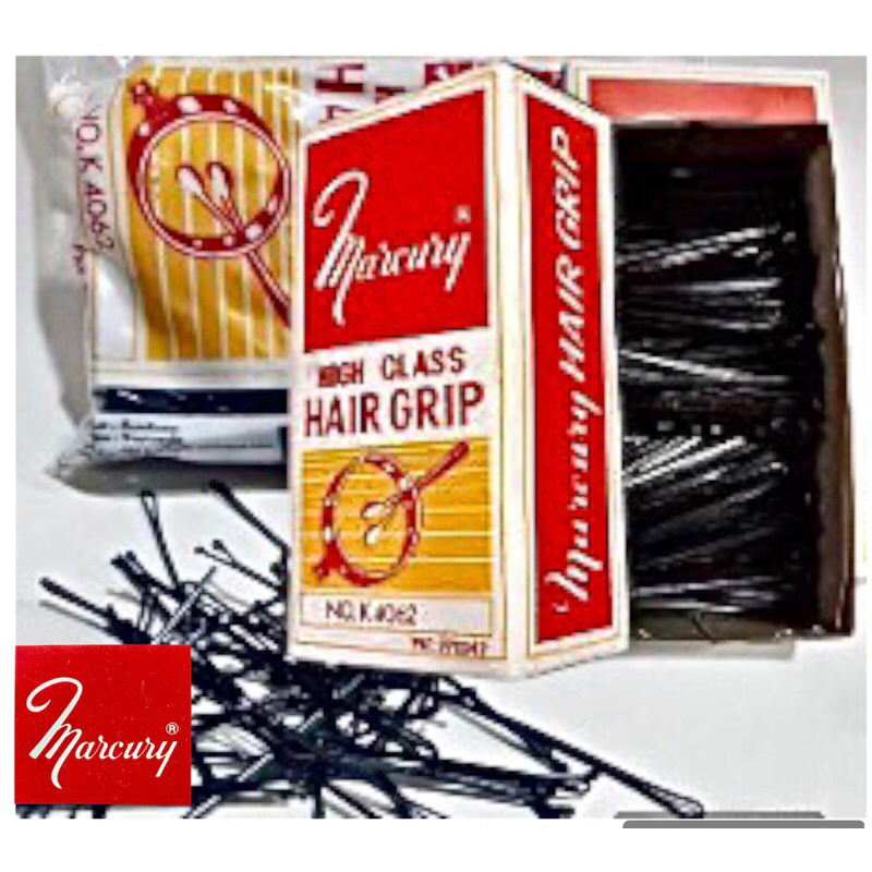 กิ๊บตุ้มหนีบผม Marcury เมอร์คิวรี่ hair grip / กิ๊บดำ แบบหยัก/ กล่อง,ครึ่งโล,900 กรัม