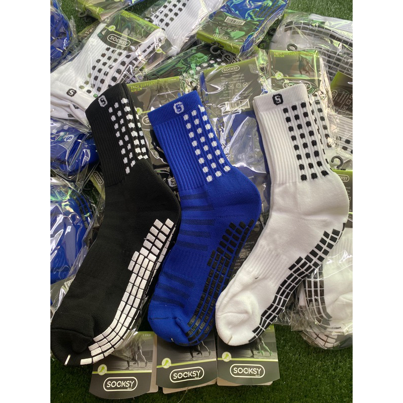 ⚽️พร้อมส่ง⚽️ ถุงเท้ากันลื่นครึ่งแข่ง ถุงเท้าออกกำลังกาย Socksy
