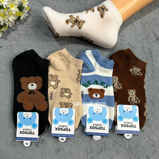 Topsockถุงเท้าข้อสั้นลายการ์ตูน 1แพ็ค10คู่ ขนาดฟรีไซส์ ผู้ใหญ่ ลายน่ารักสีสดใส่ สินค้าคละลาย ผ้าดี ผ้านิ่ม ใส่สบายจ้า