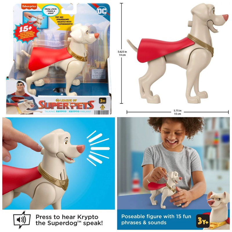 Fisher-Price DC League of Super-Pets Talking Krypto Poseable Figure with Sounds & Phrases
