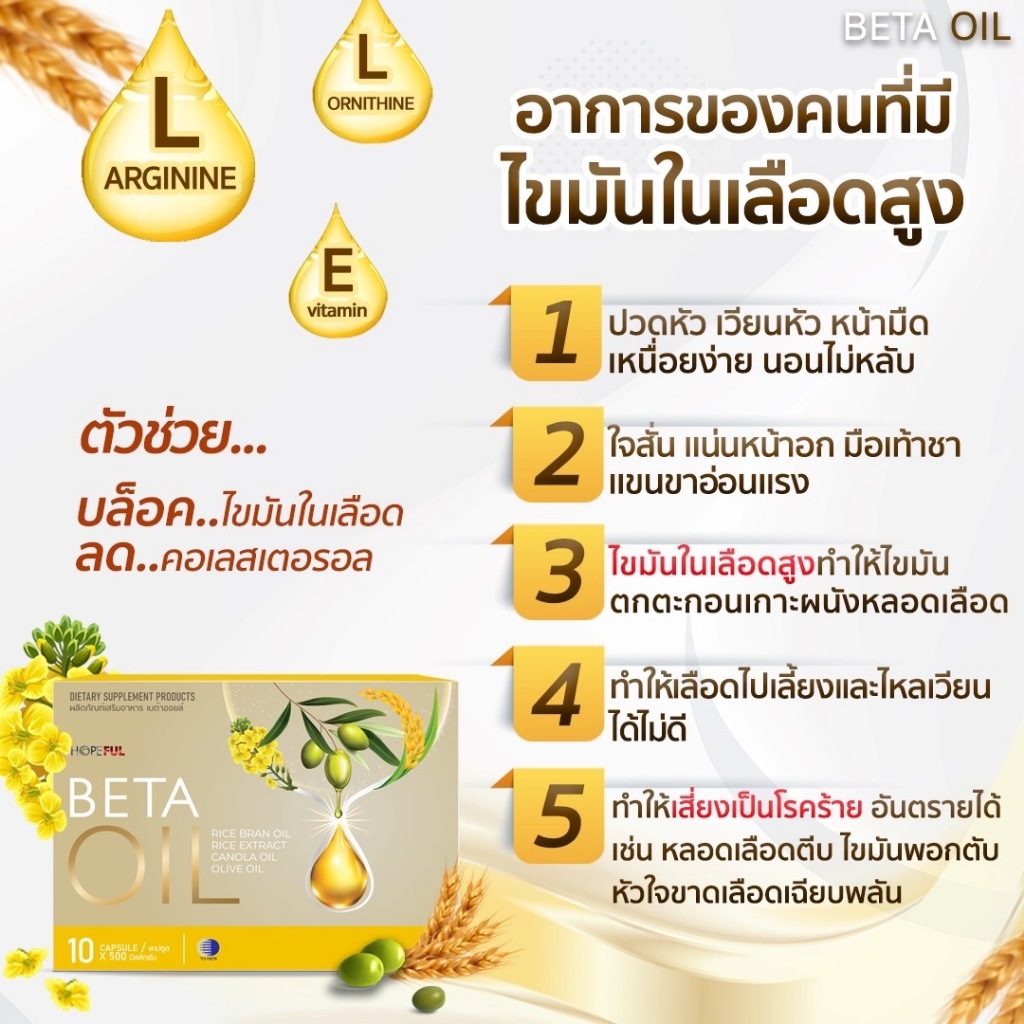 Beta Oil เบต้าออยล์ อาหารเสริมเพื่อสุขภาพ