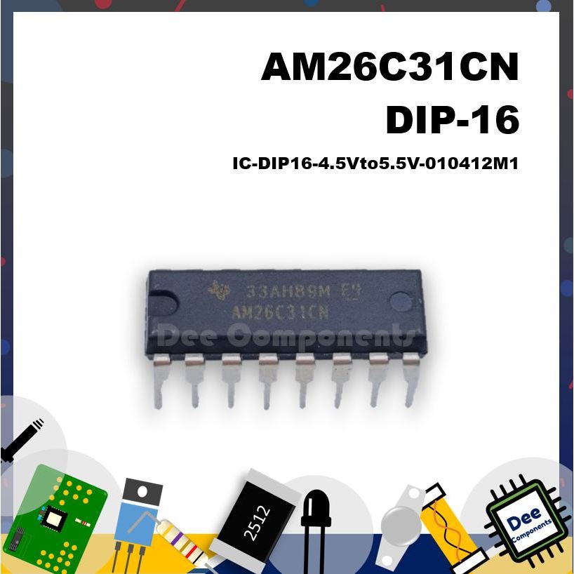 Texas Instruments AM26C31CN Quadruple Differential Line Driver DIP-16 IC-DIP16-4.5Vto5.5V-010412M1