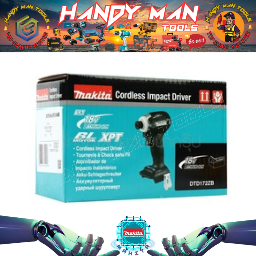 MAKITA รุ่น DTD172ZB สว่านอิมแพคไร้สาย 18 โวลต์ (สีดำ) ไม่รวมแบตเตอรี่และแท่นชาร์ท  # ออก