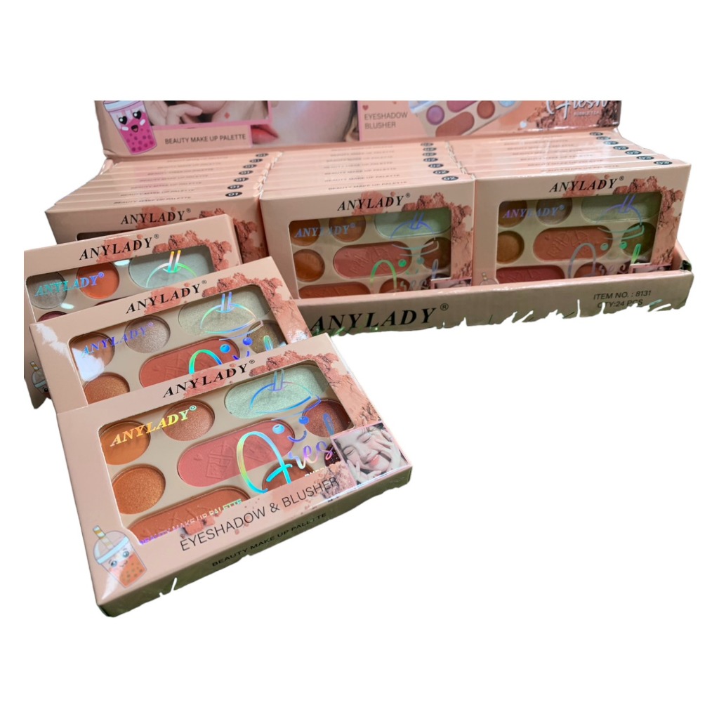 สุดฮิต พาเลตต์แต่งหน้ามัติฟังชั่น อายแชโดว์+บลัชออน+ไฮไลท์ ANYLADY EYESHADOW & BLUSHER  No.8131