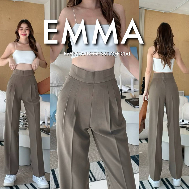 NEW (𝟎𝟏𝟒) 𝐄𝐌𝐌𝐀 กางเกงขากระบอกกลางคลาสสิค ทรงสวยยย ใส่ได้ทุกโอกาส ผ้าดีพริ้วว ทิ้งตัว ขอบเอวกว้างเก็บพุง