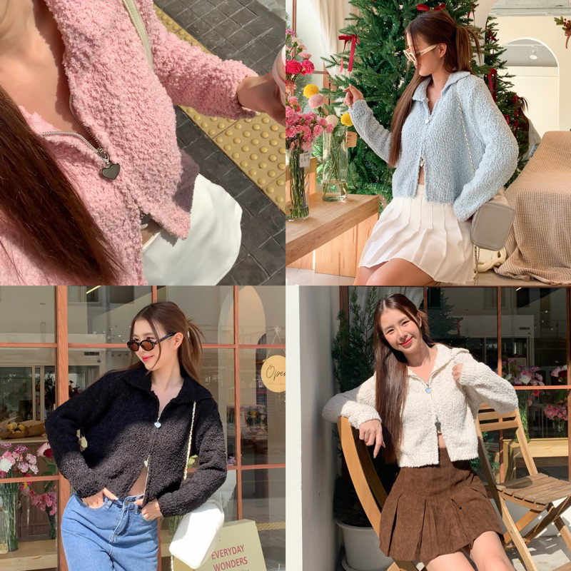 3pcs.basket "C2347" Marshmallow Cardigan เสื้อคาดิแกนผ้าหนานุ่ม