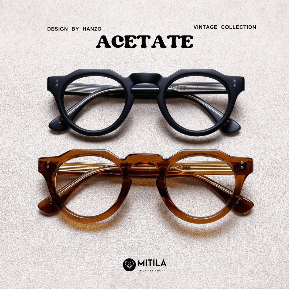 กรอบแว่นตาอะซิเตท (Acetate) แข็งแรง, ทนทาน, สีไม่ลอก มีบริการตัดเลนส์สายตา แว่นวินเทจ/แว่นกรองแสงสีฟ้า/แว่นบลูออโต้ 5411