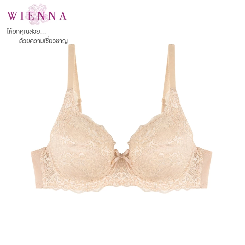 WIENNA Best Sellerเสื้อชั้นใน Beauty 5 Cup DB23718 สีเนื้อ ดำ ม่วง ฟ้า (Tulip Carnation)