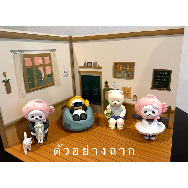 [Pop Mart 0006] สินค้าพร้อมส่ง!! ฉากตั้ง ตกแต่ง Panpan Taiyaki - Planet Bear , Art Toy , อาร์ททอย , รับประกันงานแท้