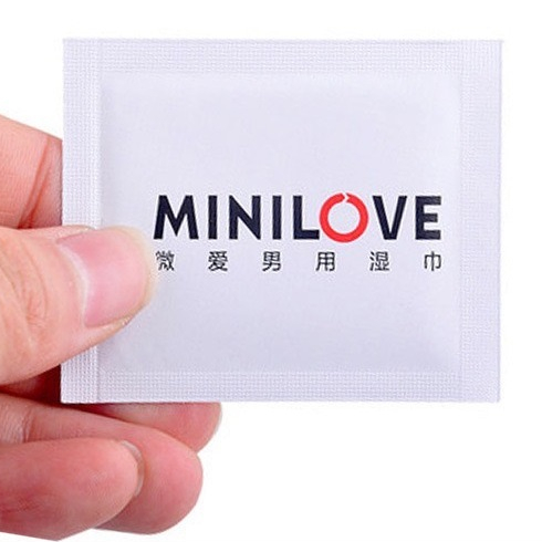 Minilove for man pad 1*10pcs ชะลอการหลั่ง minilove ขนาด 50x60mm (1แผ่นต่อซอง) *ไม่ระบุชื่อสินค้า