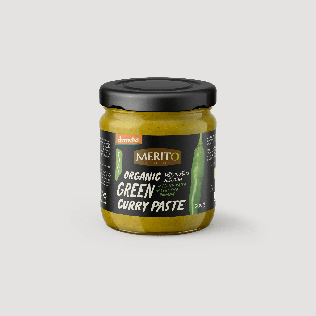 MeritO Organic Green Curry Paste 200g. (เมอริโต้ น้ำพริกแกงเขียวออร์แกนิค 200 กรัม)