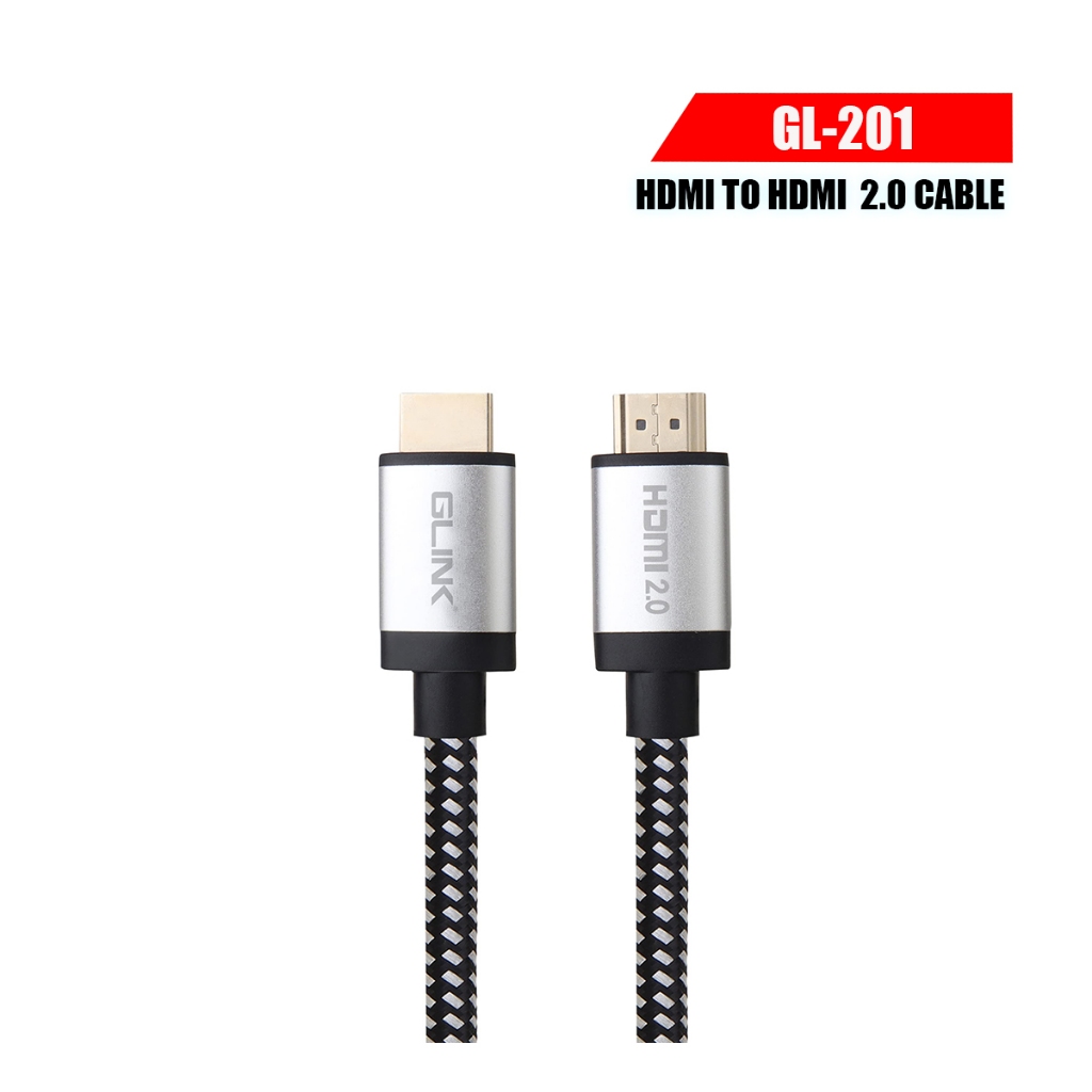 GLINK GL-201 สาย HDMI 2.0 Cable 4K สายถัก  คุณภาพดี4K Ultra HD Resolution มีความยาวให้เลือกตั้งแต่ 1