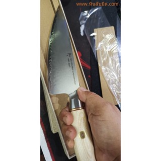 Yew 3 layers Chef knife 8.5 นิ้วแกนคม VG10 แข็ง 62 hrc