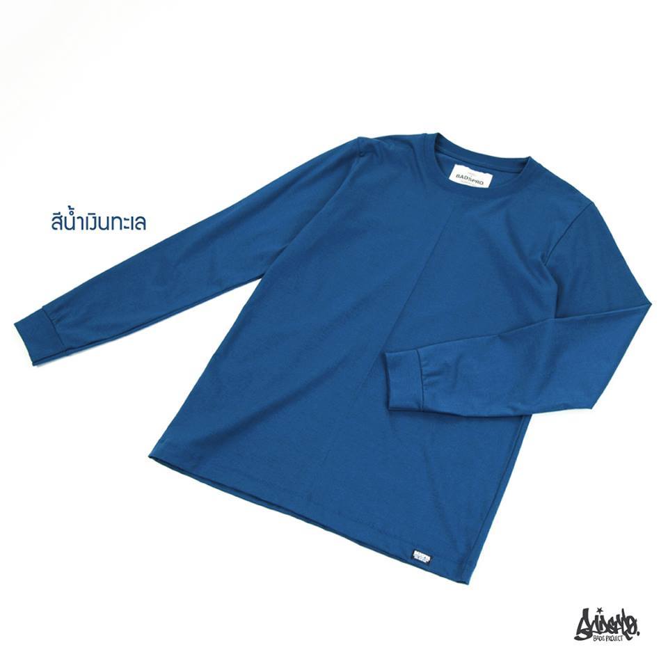 Just Say Bad ® เสื้อแขนยาว คอกลม ( จั้มแขน ) รุ่น Classic Tee สีน้ำเงินทะเล TLB