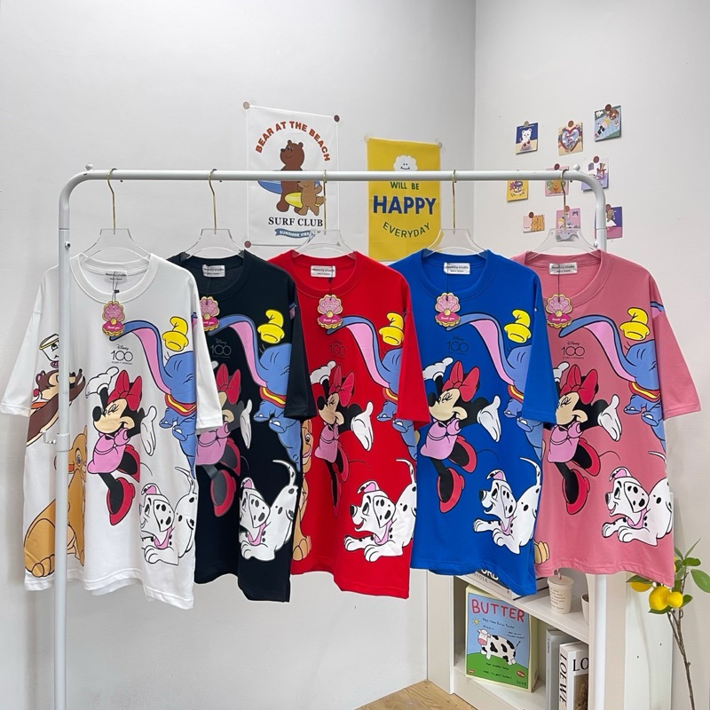 [Rainbow] เสื้อOversize มิกซ์กี้เม้าท์ งานป้าย Newmily studio