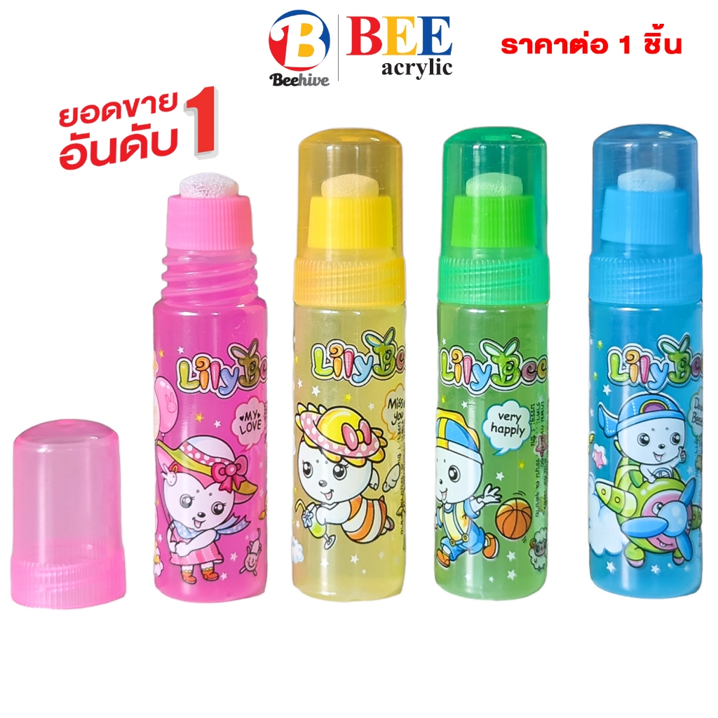 กาวน้ำ หัวฟองน้ำ ลายการ์ตูน 30 มล. คละสี  / ตราม้า H-11 1 ชิ้น