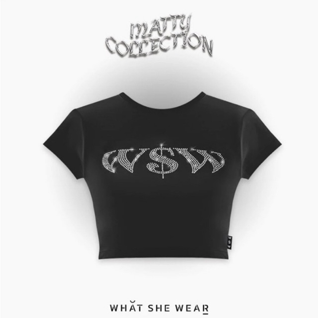 ส่งต่อ เสื้อ wsw bling bling crop top