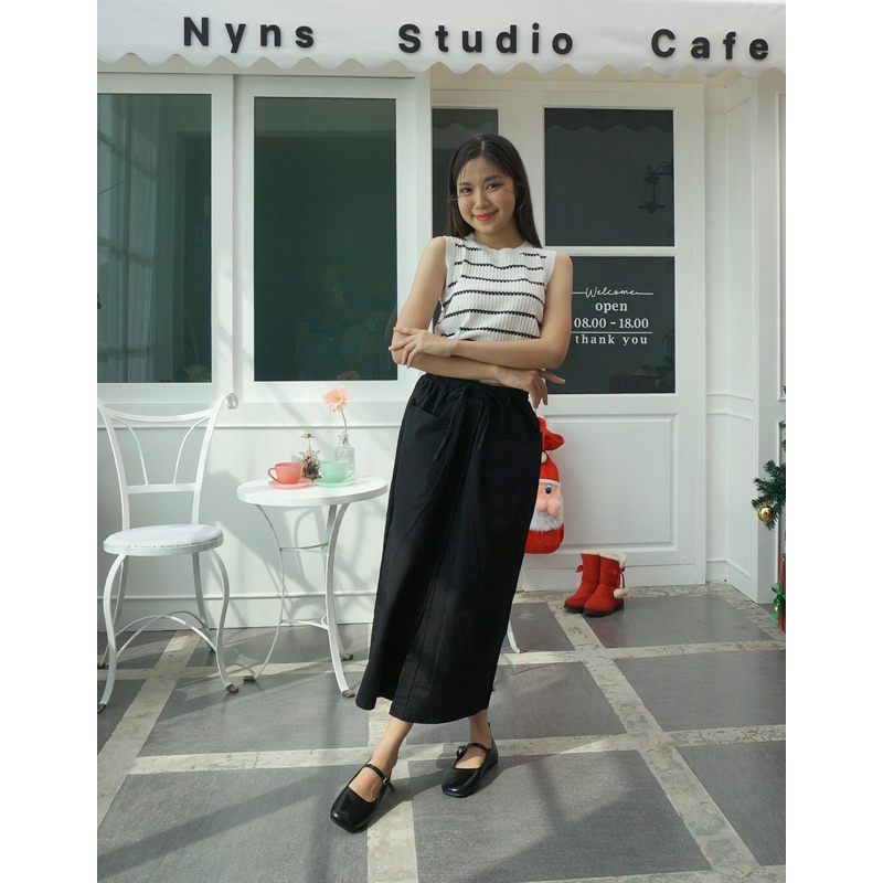 [3617] เสื้อกล้ามลายทางขาวดำ