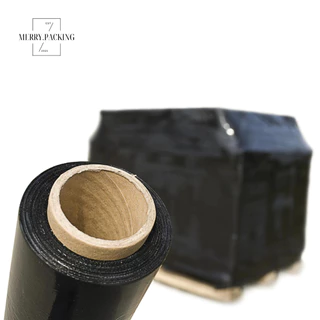 (1ม้วน) ฟิล์มยืด พันพาเลท Strecth Film สีดำ หนา 25 ไมครอน กว้าง 50 cm. x ยาว 300 m. หนักมาตรฐาน
