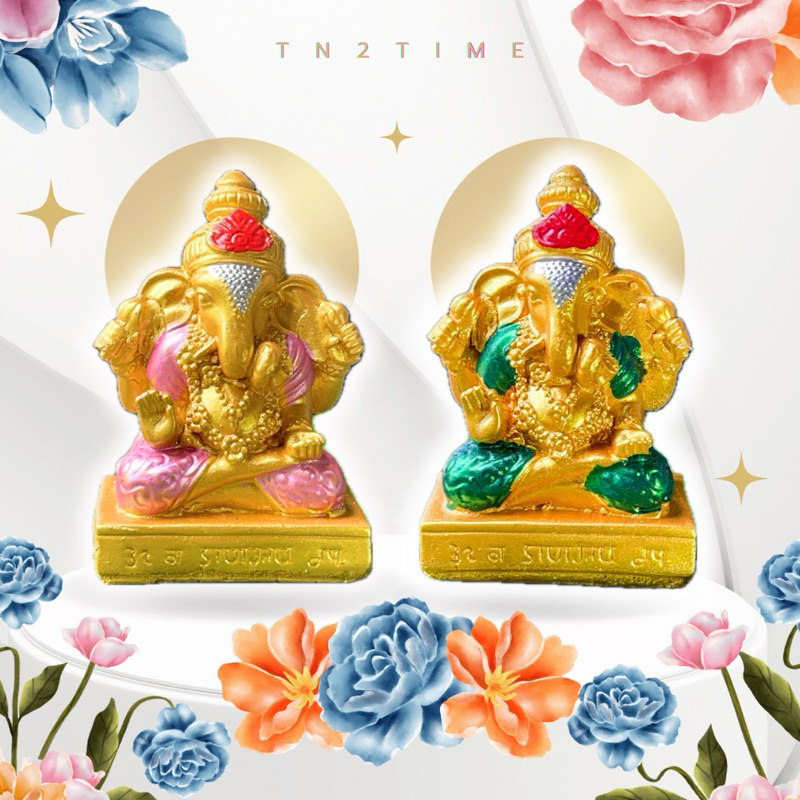TN2TIME พระพิฆเนศ รูปปั้นหินทราย ขนาดสูง 3 นิ้ว (ปางประทานพร) มหาเทพผู้ทรงภูมิปัญญา