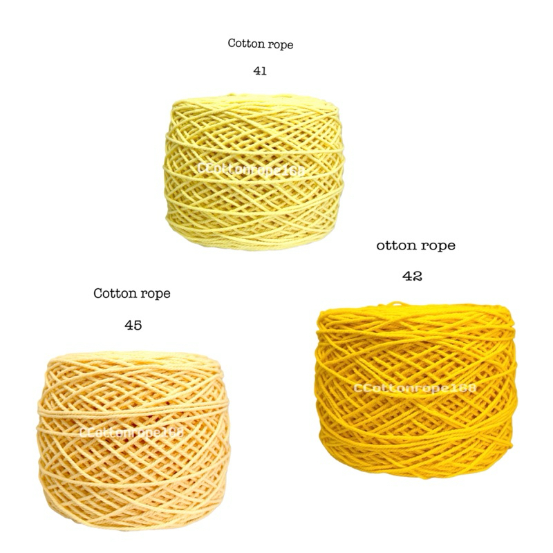 เชือกฟอกนิ่ม เกรด A นิ่มพิเศษ ขนาด 2.5 มิล หนัก 200 กรัม ( สีเหลือง)
