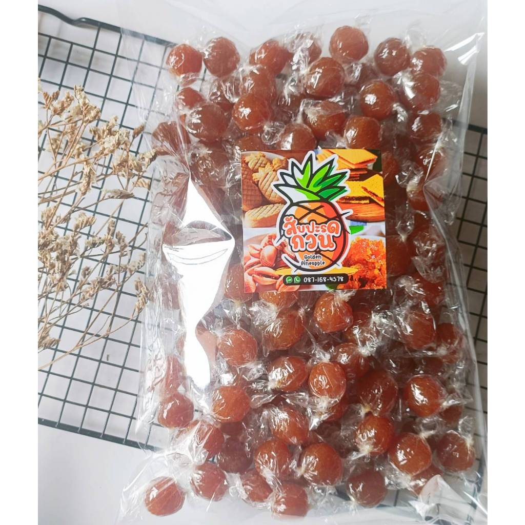 ลูกอม สับปะรดกวน รสหวาน อมเปรี้ยว แบบเม็ดลูกอม ขนาดบรรจุ500กรัม, 1 กิโลกรัม
